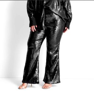 NWT Matte Black Sequin Pants